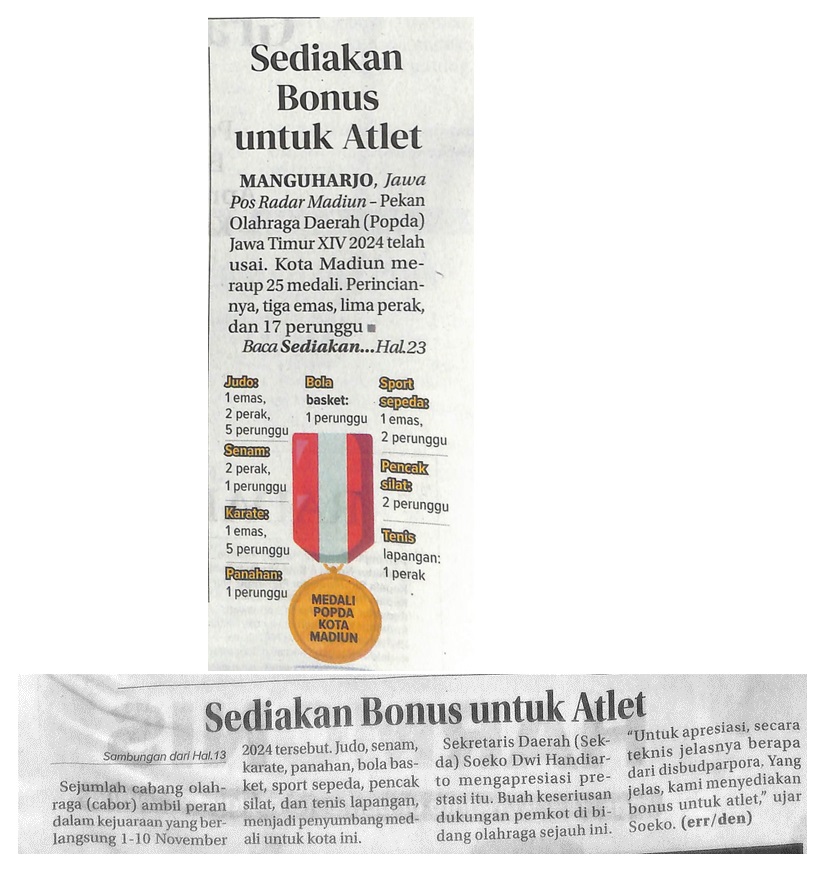 Sediakan Bonus untuk Atlet