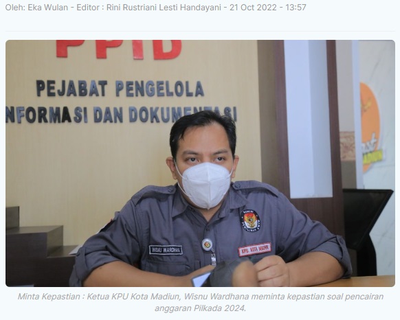 KPU Madiun Ingin Kepastian Pencairan Anggaran Pilkada 2024