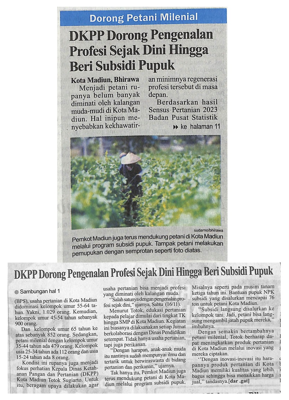DKPP Dorong Pengenalan Profesi Sejak Dini Hingga Beri Subsidi Pupuk