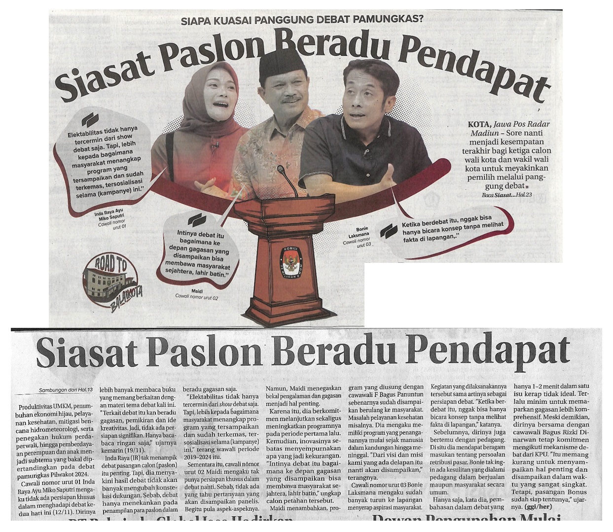 Siasat Paslon Beradu Pendapat