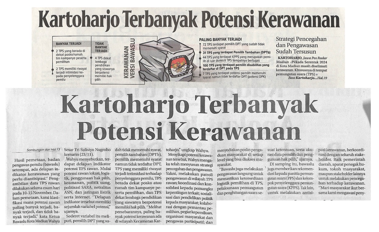 Kartoharjo Terbanyak Potensi Kerawanan