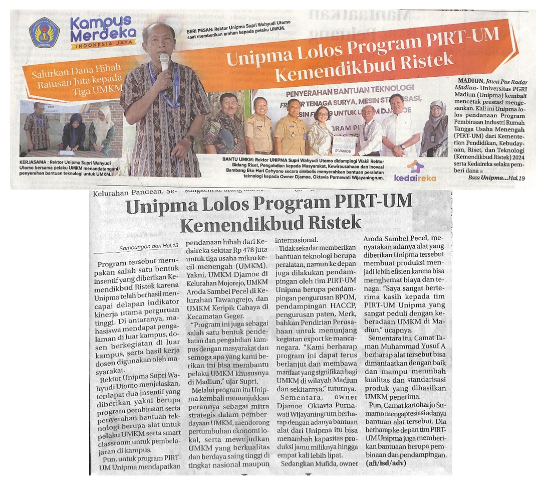 Unipma Lolos Program PIRT-UM Kemendikbud Ristek
