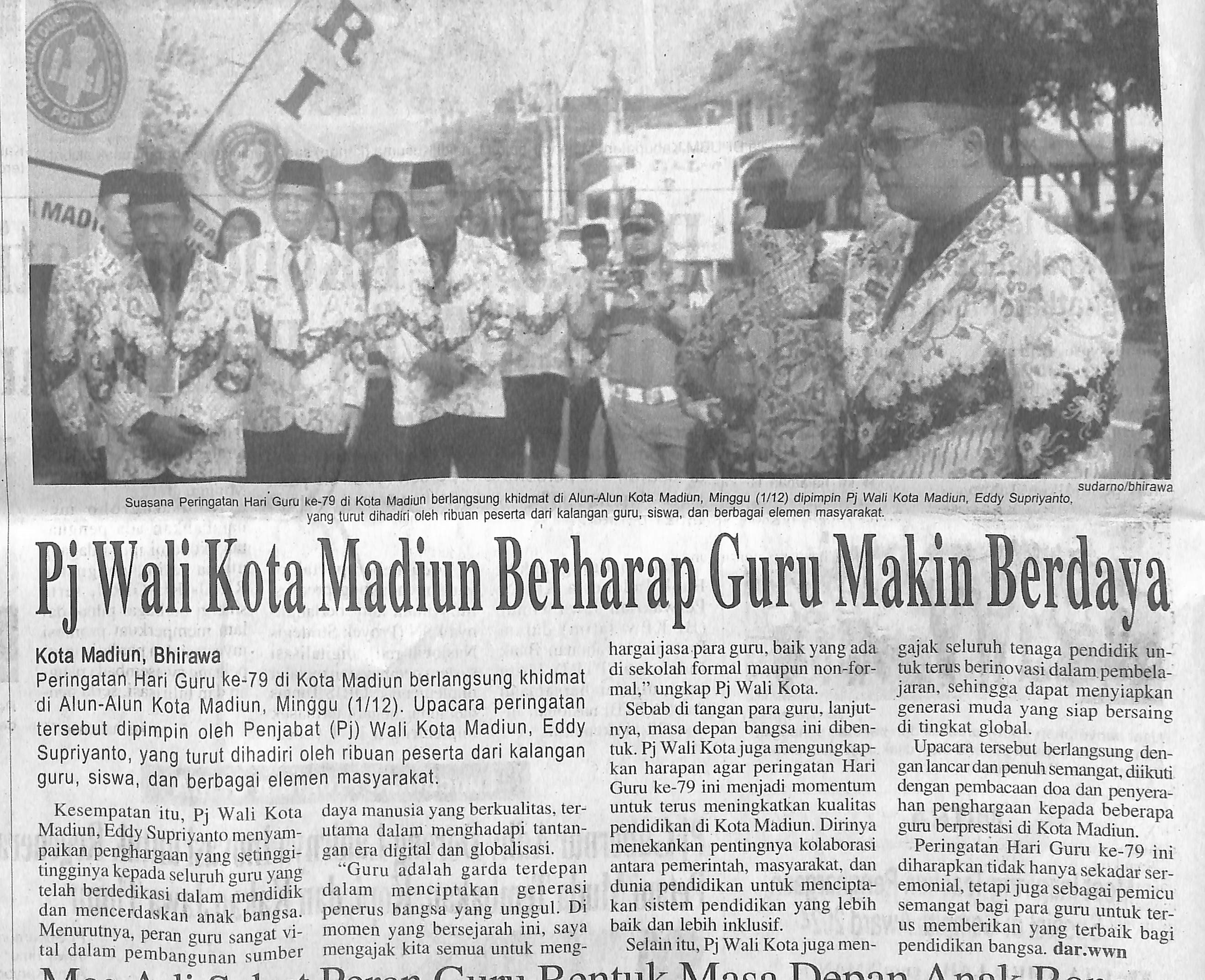 Pj Kota Madiun Berharap Guru Makin Berdaya