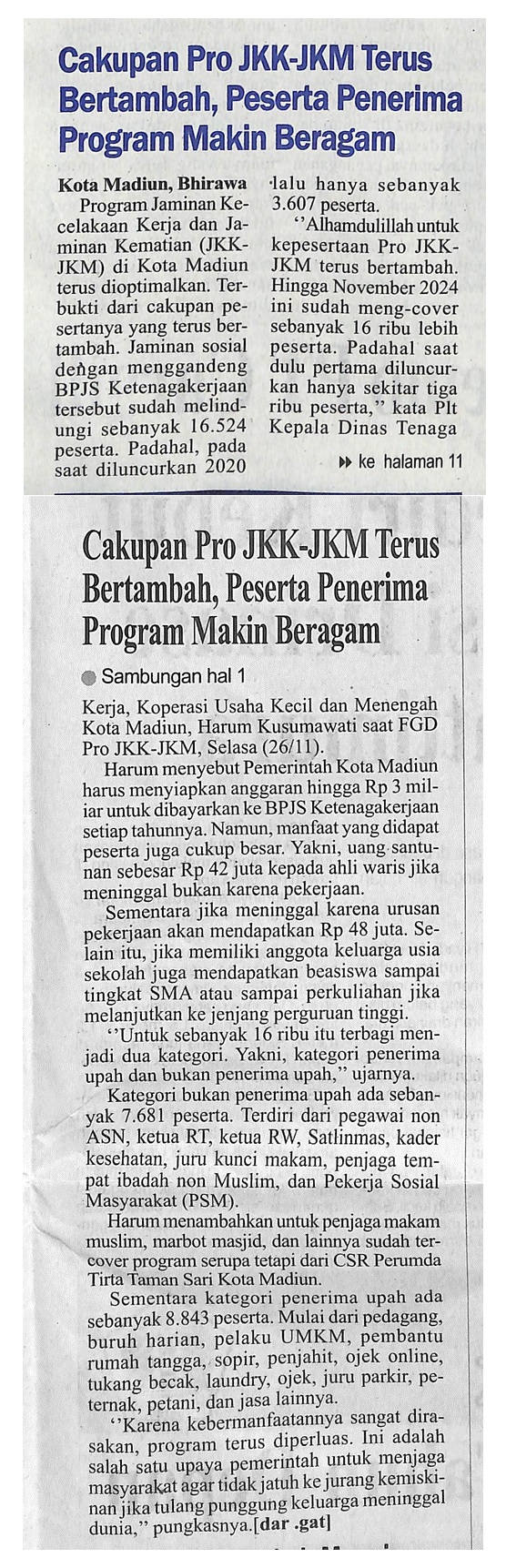 Cakupan Pro JKK-JKM Terus Bertambah, Peserta Menerima Program Makin Beragam