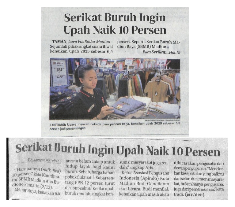 Serikat Buruh Ingin Upah Naik 10 Persen