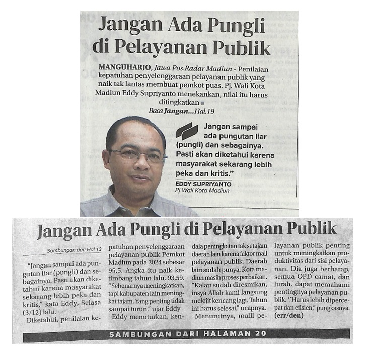 Jangan Ada Pungli di Pelayanan Publik