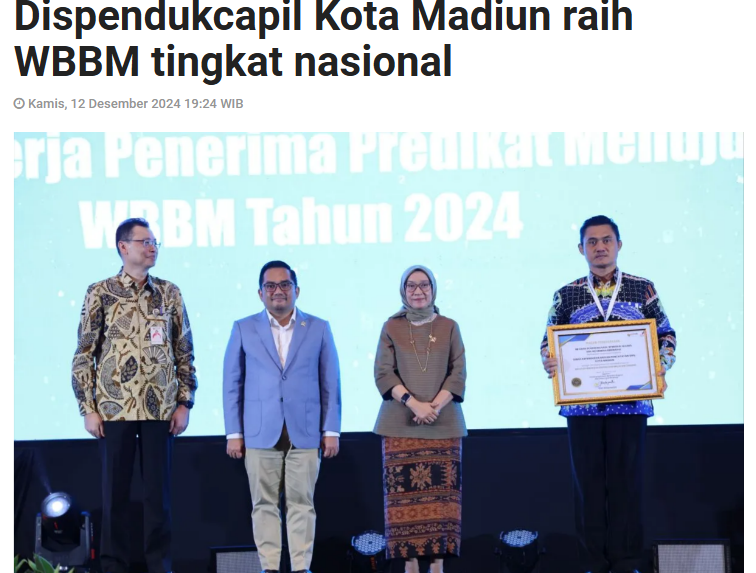 Dispendukcapil Kota Madiun raih WBBM tingkat nasional