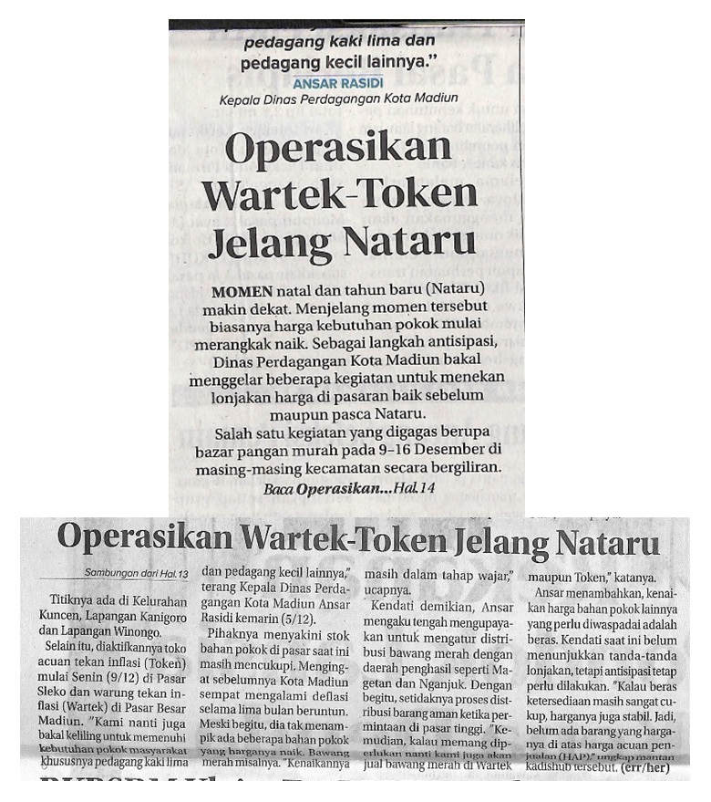 Operasikan Warteg-Token Jelang Nataru