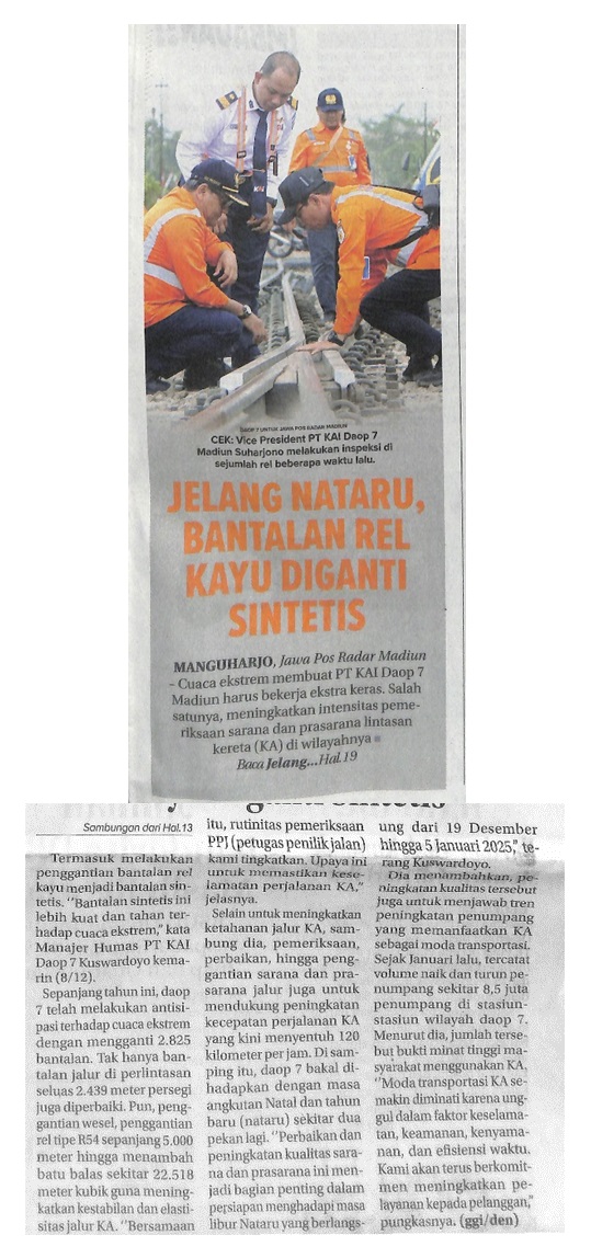 Jelang Nataru, Bantalan Rel Diganti Sintetis