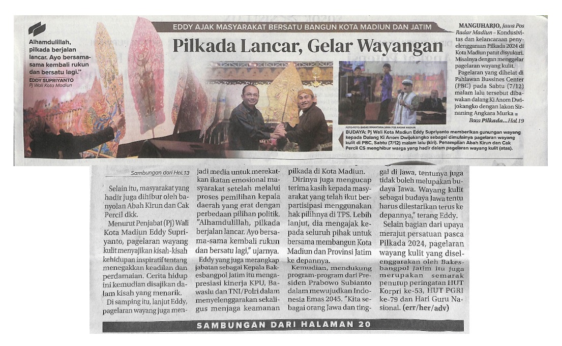 Pilkada Lancar, Gelar Wayangan