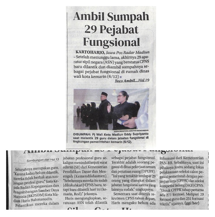 Ambil Sumpah, 29 Pejabat Fungsional