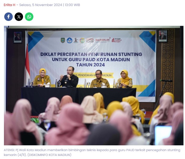 Persiapan Program Makan Bergizi Sehat, Pemkot Madiun Beri Bimtek Guru PAUD