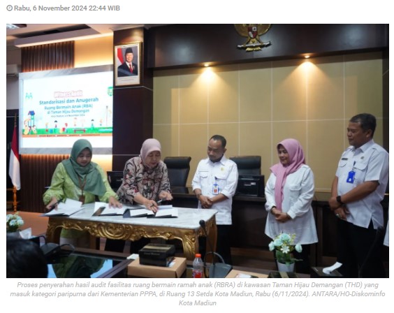 Taman Hijau Demangan Kota Madiun raih predikat RBRA kategori Paripurna