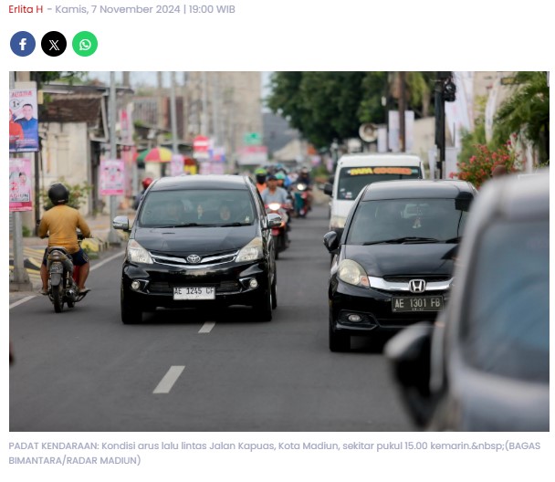 Jalan Kapuas Kota Madiun Sering Macet, Parkir Jadi Biang Kerok?