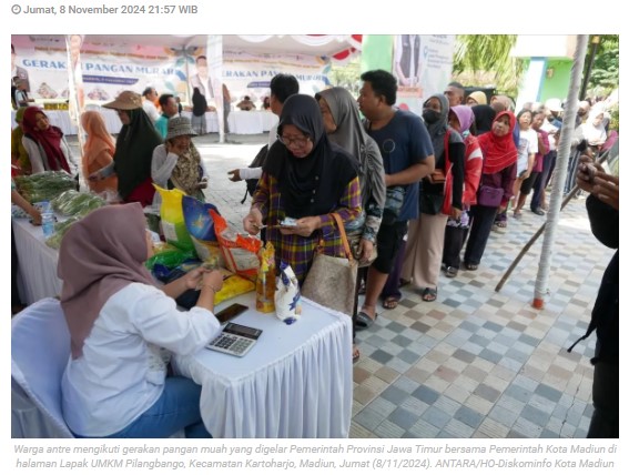 Pemprov Jatim gandeng Pemkot Madiun gelar gerakan pangan murah