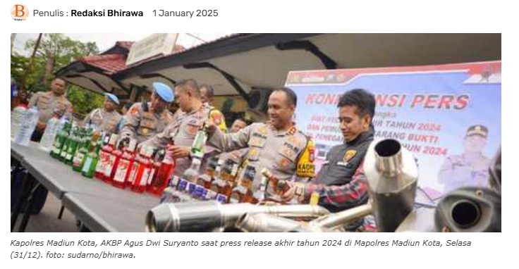 Kilas Balik 2024, Angka Kriminalitas dan Narkoba Turun Laka Lantas Meningkat di Kota Madiun
