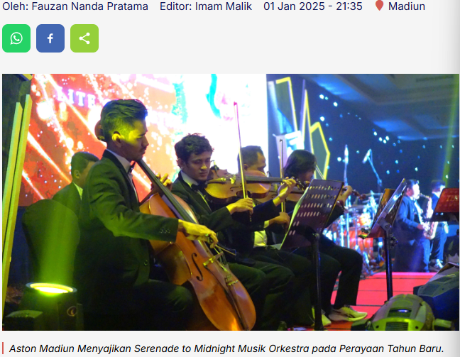 Aston Madiun Menyajikan Serenade to Midnight Musik Orkestra pada Perayaan Tahun Baru