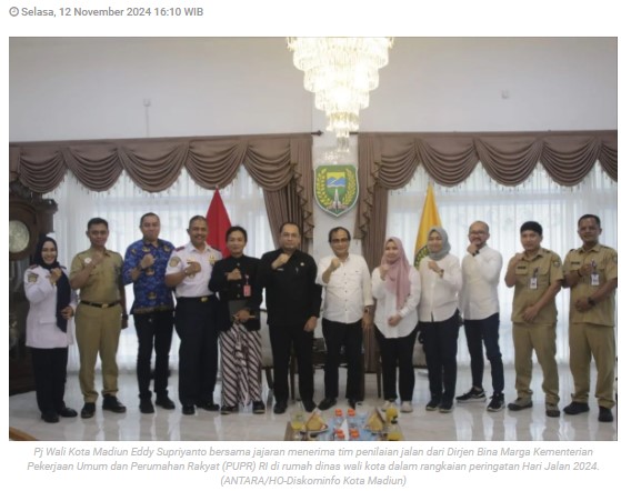 Kota Madiun masuk enam besar penilaian jalan tingkat nasional