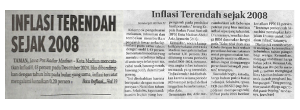 Inflasi Terendah Sejak 2008