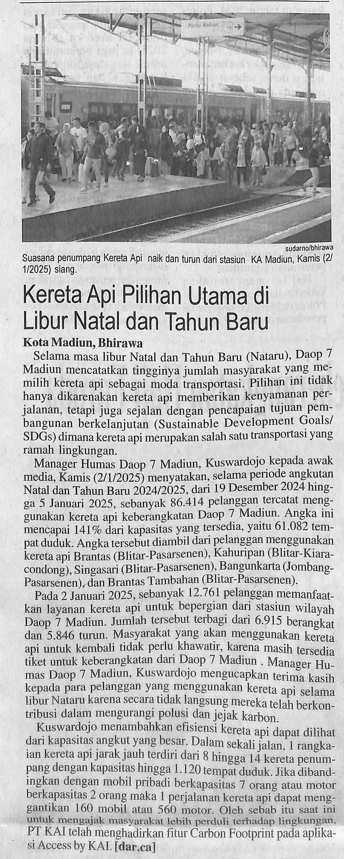 Kereta Api Pilihan Utama di Libur Natal dan Tahun Baru