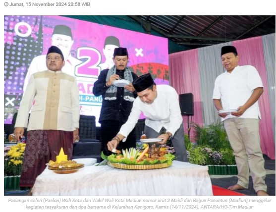 Paslon Maidi-Panuntun doa bersama jelang coblosan Pilkada Kota Madiun