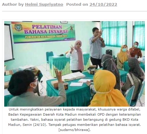 Tingkatkan Pelayanan Masyarakat., BKD Bekali OPD dengan Keterampilan Bahasa Isyarat