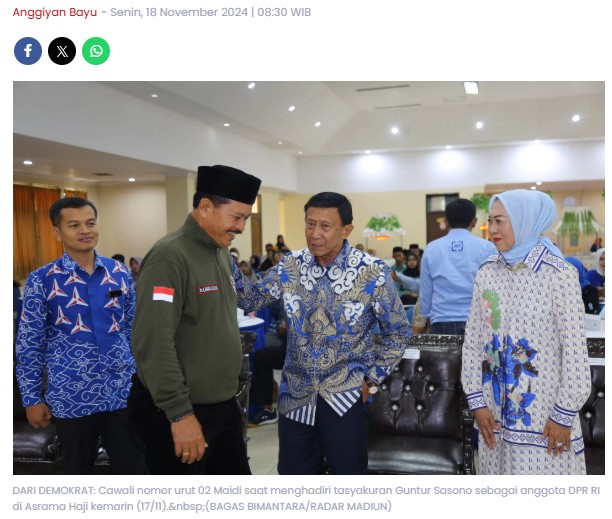 Hadiri Tasyakuran Guntur Sasono, Maidi Optimistis Menang 50 Persen Lebih