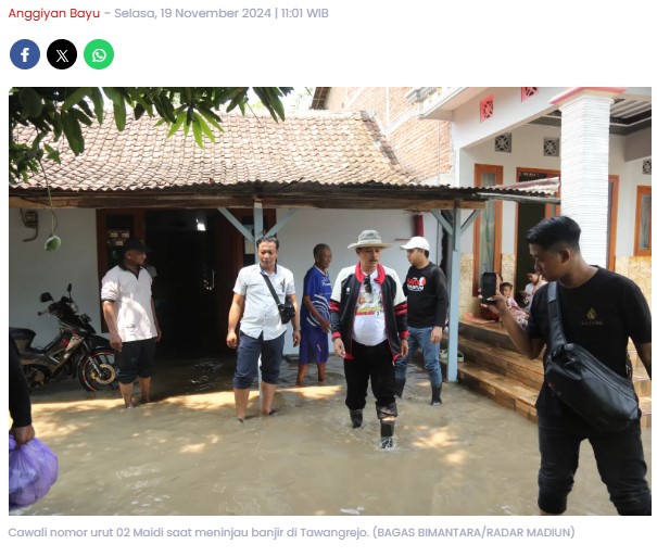 Dihadapkan pada Masalah Penanganan Banjir di Kota Madiun, Ini Strategi Cawali Maidi