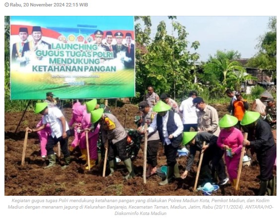 Pemkot Madiun bersama TNI dan Polri lakukan penanaman jagung