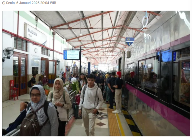342 ribu pelanggan gunakan KA di Daop Madiun pada libur Natal-Tahun Baru