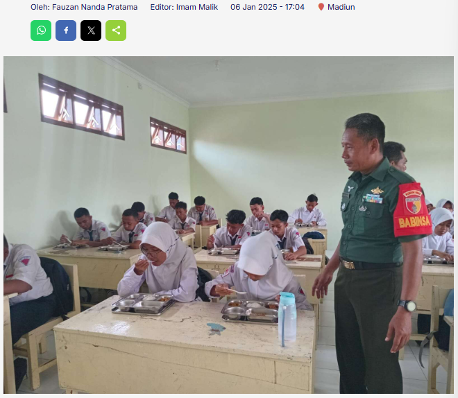 Ratusan Siswa SMPN 5 Kota Madiun Menerima Program Makan Bergizi Gratis