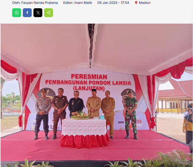 Pemkot Madiun Resmikan Tiga Proyek, Salah Satunya Diproyeksi Jadi Ikon Wisata Baru