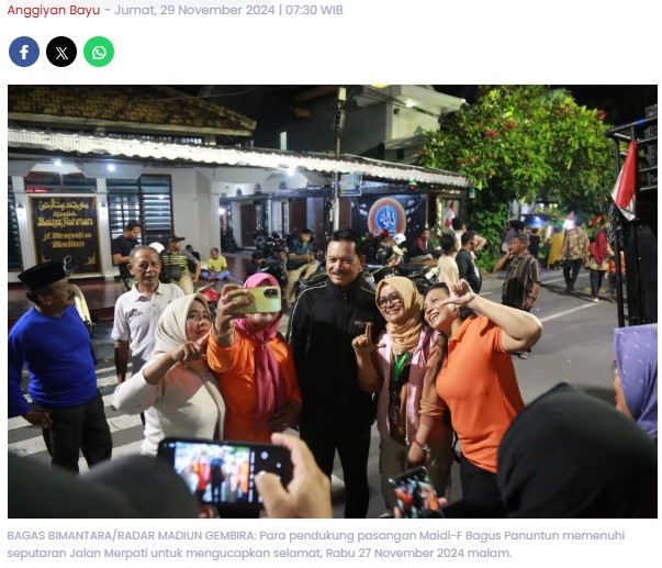 Paslon Dadi Ucap Selamat ke Maidi atas Hasil Pilkada Kota Madiun 2024, Bonus Pilih Tunggu Real Count KPU
