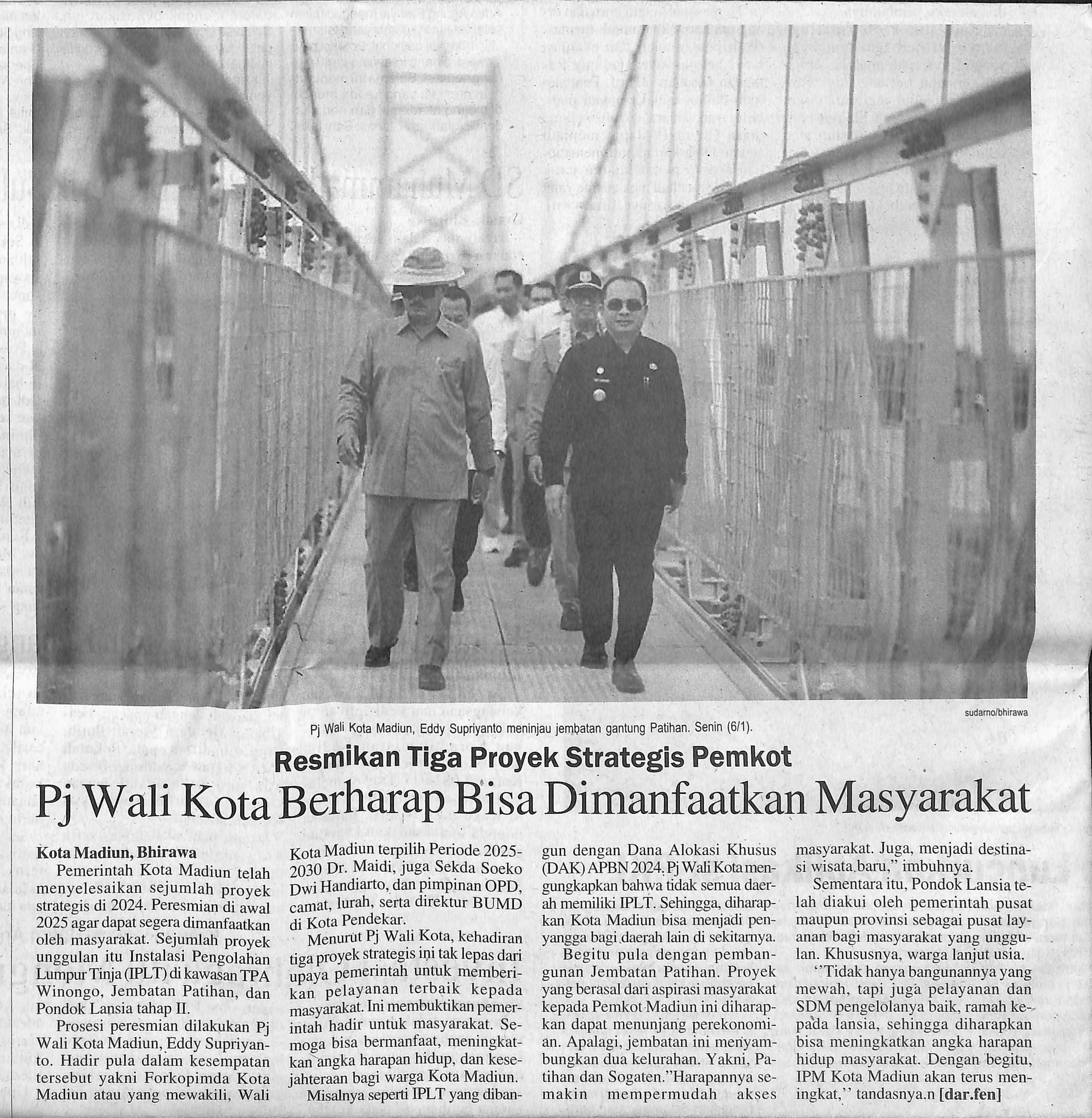 Resmikan Tiga Proyek Strategis Pj Wali Kota Berharap Bisa Dimanfaatkan Masyarakat