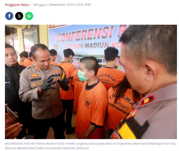 Tenaga Upahan Pemkot Madiun Ketangkap Judol, Polisi Juga Bekul Lima Tersangka Lain
