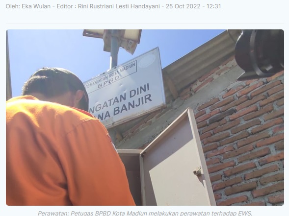 Antisipasi Banjir, BPBD Kota Madiun Lakukan Perawatan EWS