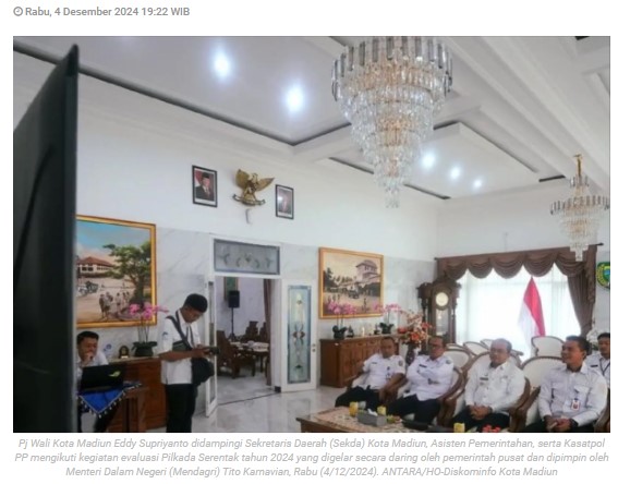 Pemkot Madiun ikuti evaluasi Pilkada Serentak 2024 oleh Mendagri