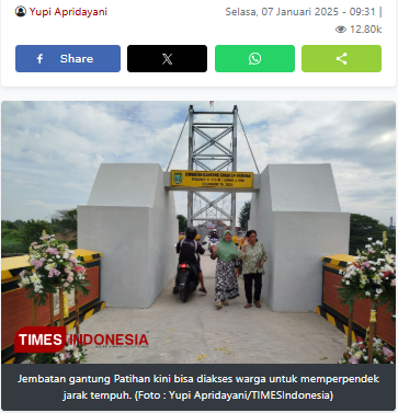 Jarak Tempuh Lebih Dekat, Ini Larangan saat Melintas Jembatan Gantung Patihan Kota Madiun