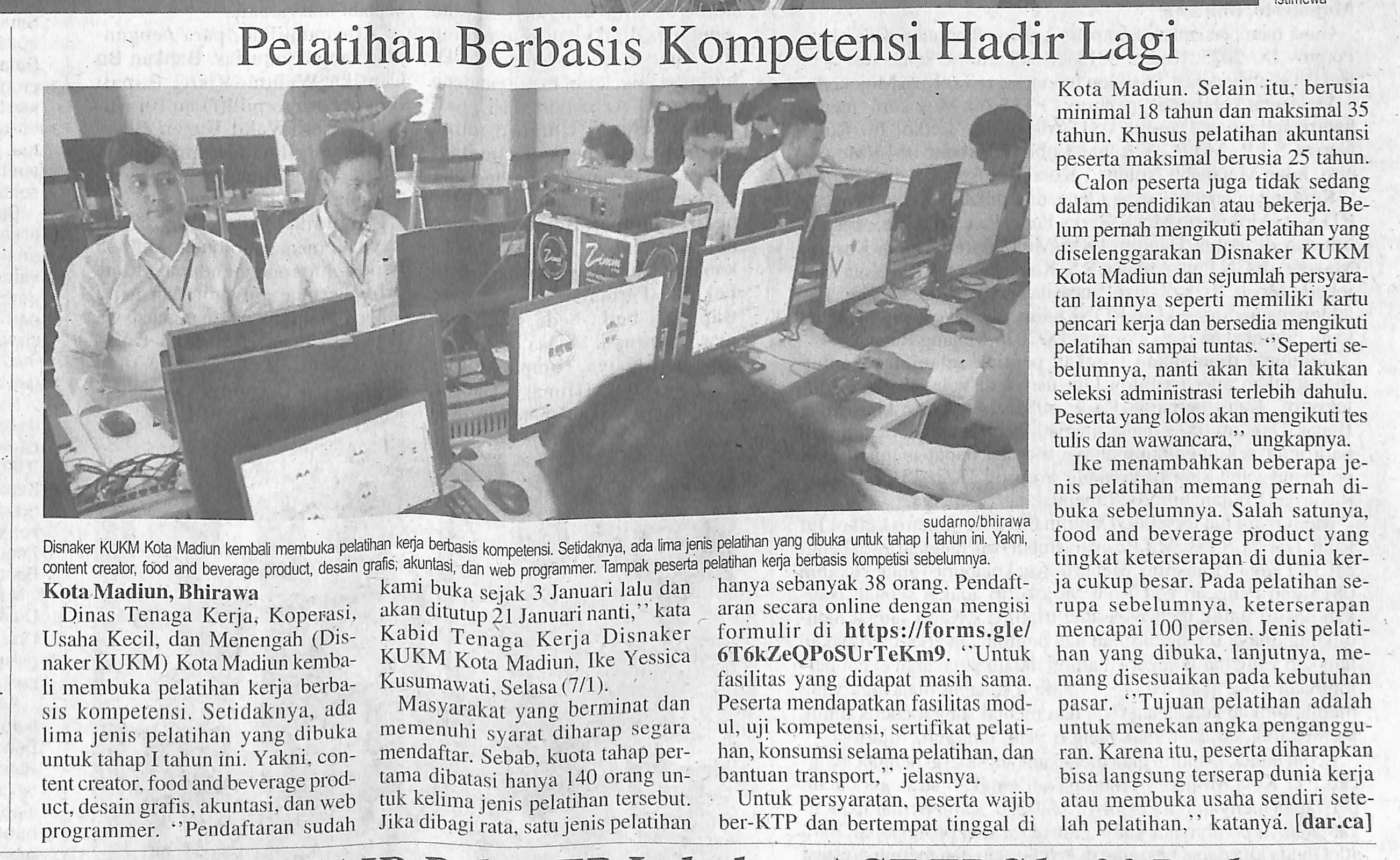 Pelatihan Berbasis  Kompetensi Hadir Lagi