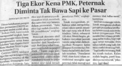 Tiga Ekor Kena PMK, Peternak Diminta Tak Bawa Sapi ke Pasar
