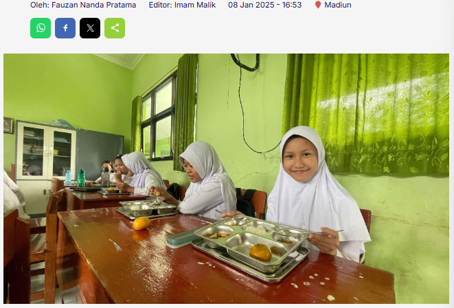 Ratusan Murid SD Winongo 1 Kota Madiun Gembira Menyambut Makan Bergizi Gratis
