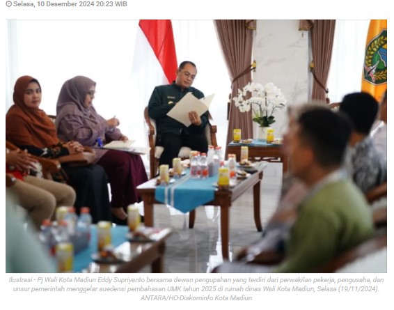 Pemerintah Kota Madiun usul UMK 2025 naik 6,5 persen