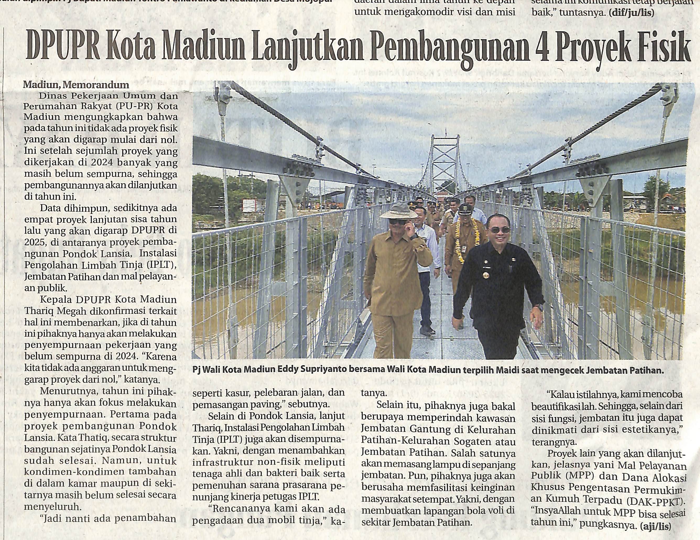 DPUPR Kota Madiun Lanjutkan Pembangunan 4 Proyek Fisik