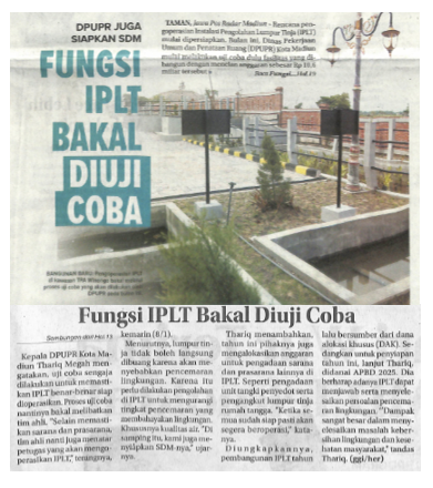 Fungsi IPLT Bakal Diuji Coba