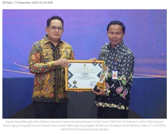 Pemkot Madiun raih penghargaan di Ajang Inotek Award