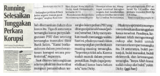 Running Selesaikan Tunggakan Perkara Korupsi
