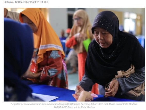 Sebanyak 1.313 keluarga terima BLTD dari Pemkot Madiun