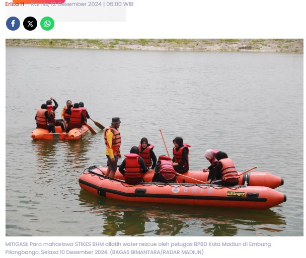 Kota Madiun Rawan Banjir, BPBD Asah Skill Water Rescue