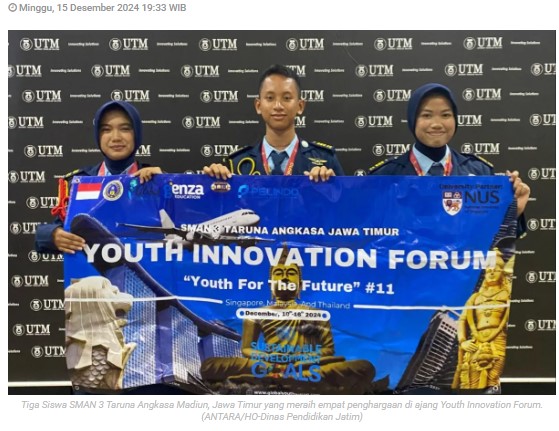Siswa SMAN 3 Taruna Angkasa sukses raih empat penghargaan internasional