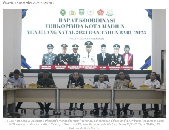 Forkopimda Madiun gelar rakor pengamanan Natal 2024 & Tahun Baru 2025